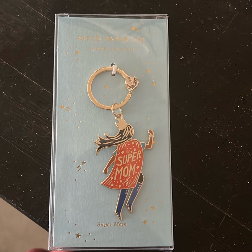 Super Mom Enamel Keychain